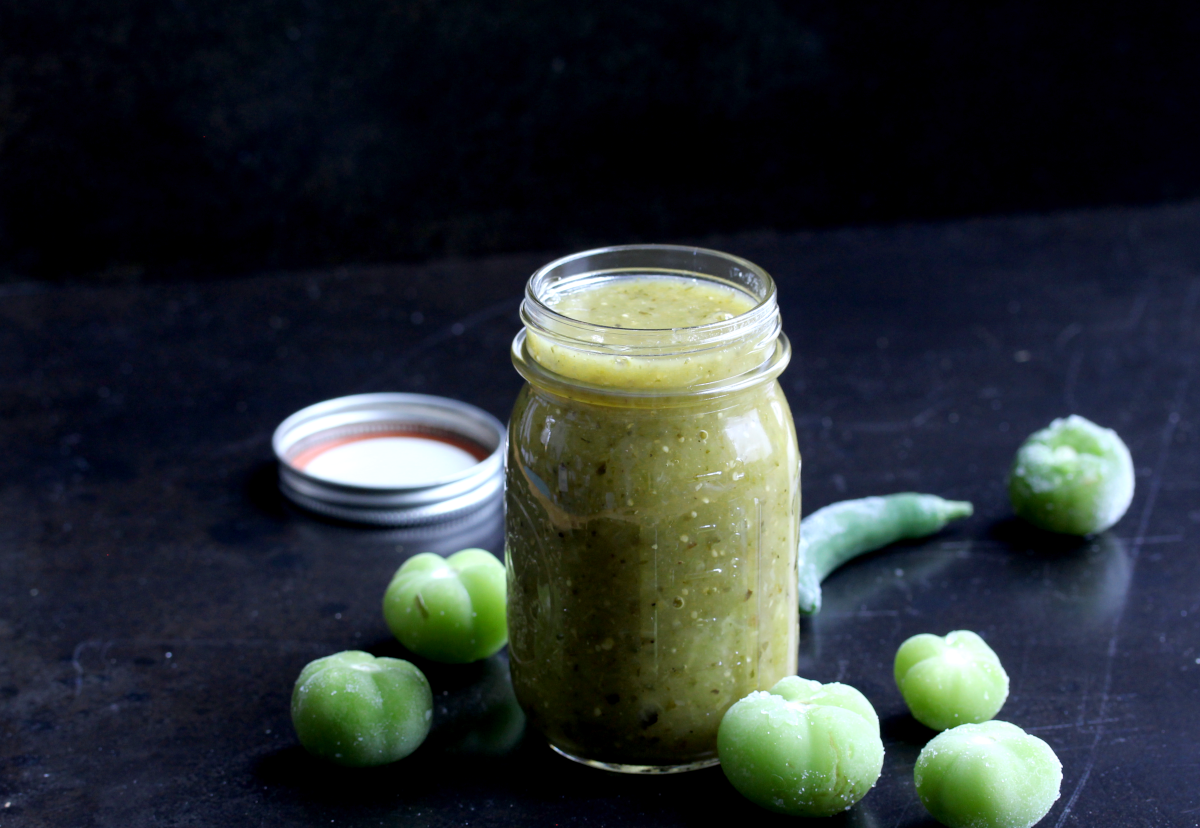 Spicy Roasted Tomatillo Enchilada Sauce Teeny Tiny Kitchen