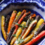 Rainbow carrots with tarragon butter