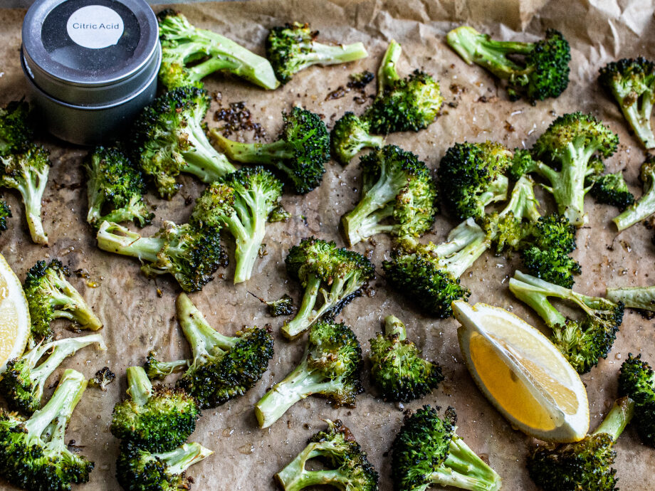 Charred citric acid roasted broccoli