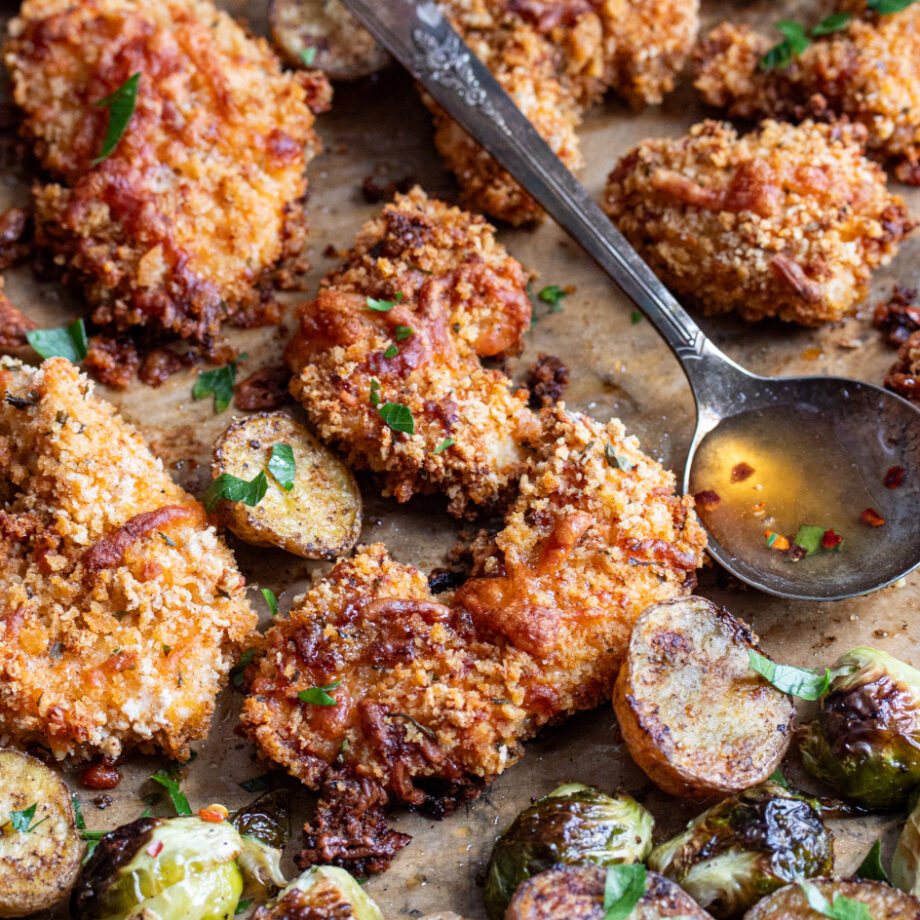 Cheddar coated chicken