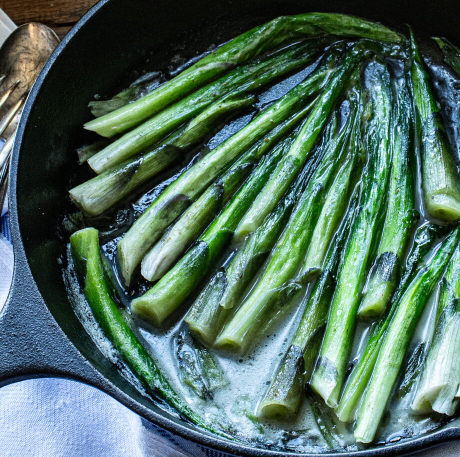 Butter braised hosta stems