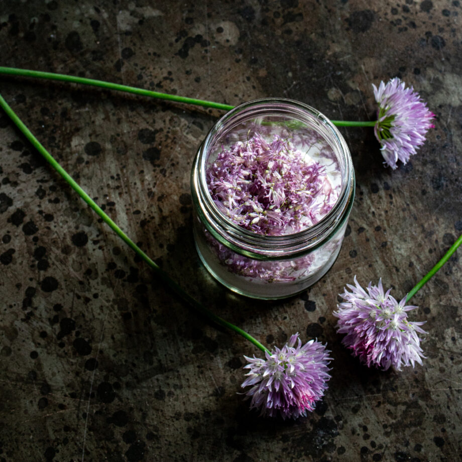 Chive blossom salt